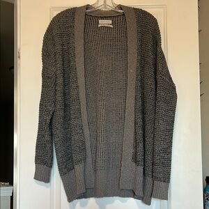 Black and Gray Knit Cardigan